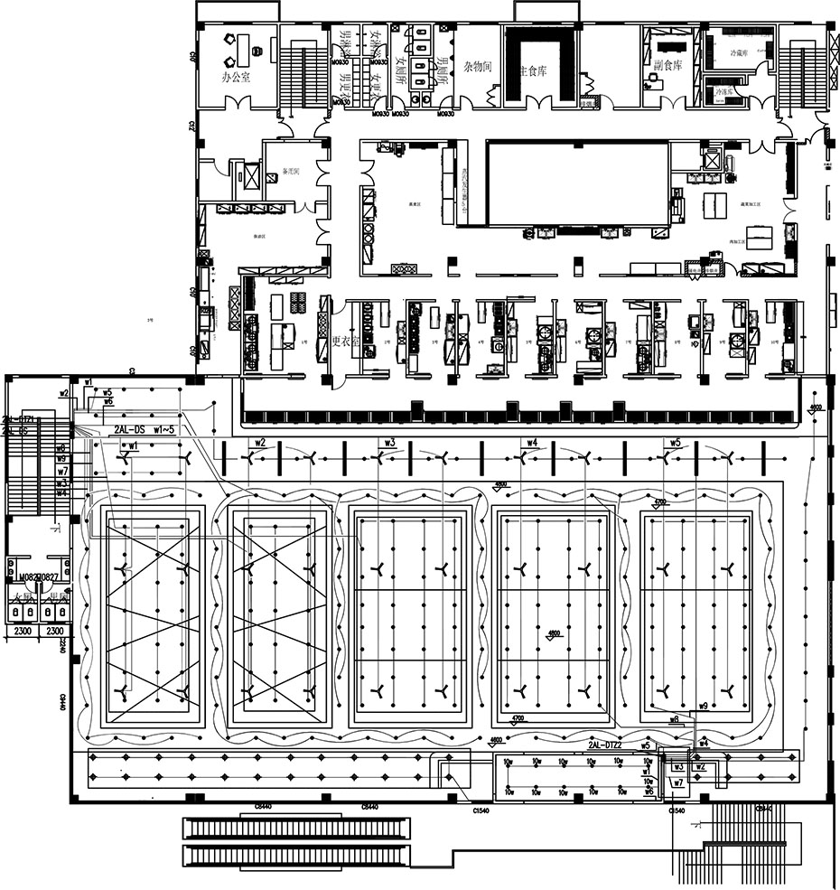 江蘇大學(xué)西山美食城廣場CAD圖